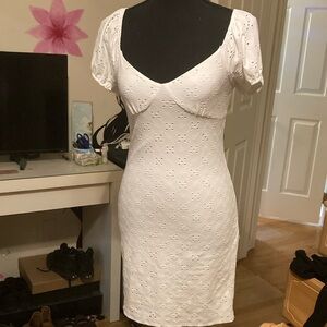 Ambiance White Puff Sleeve Mini Dress